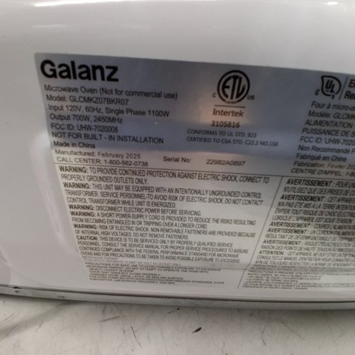 GALANZ RETRO STYLE COUNTERTOP MICROWAVE OVEN - 0.7CU.FT - BLACK (MODEL: GLCMKZ07BKR07) image 8