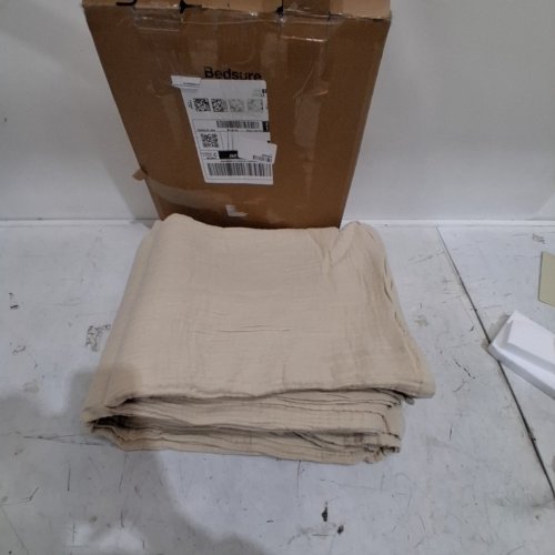 BEDSURE SOFT MUSLIN THROW BLANKET - QUEEN/90" X 90" - BEIGE image 3