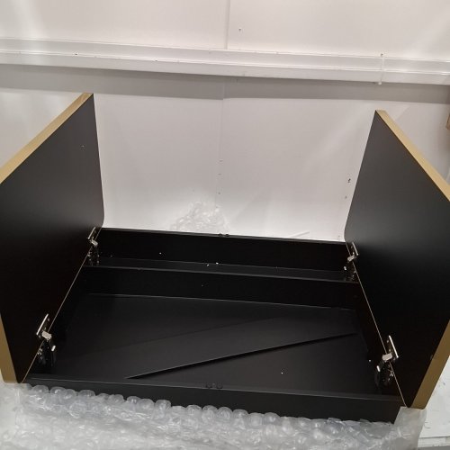 BATHROOM MIRRORED DOUBLE WALL CABINET - 24" X 30" - GOLD image 4