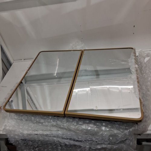 BATHROOM MIRRORED DOUBLE WALL CABINET - 24" X 30" - GOLD image 5