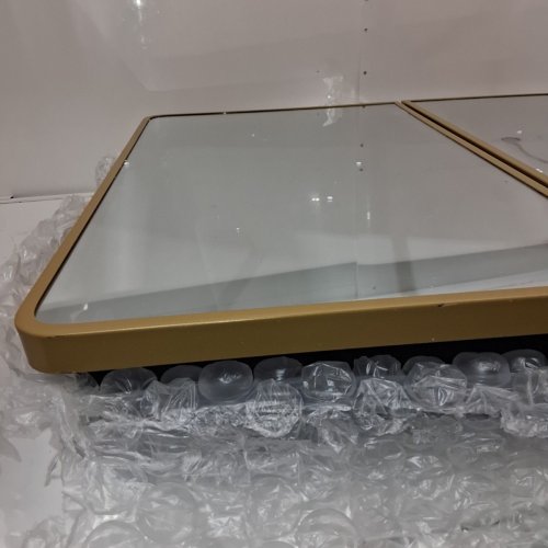BATHROOM MIRRORED DOUBLE WALL CABINET - 24" X 30" - GOLD image 6
