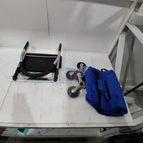 GARVEE STAIR CLIMBING COLLAPSIBLE SHOPPING CART WITH WATERPROOF BASKET LINER & 360° SWIVEL WHEELS - 135 LBS MOVING STATE CAP - 200 LBS STATIONARY STATE CAP - 21.7" X 19.7 X 41.3" - BLUE (MODEL: PLS_339HTJYH) image 2