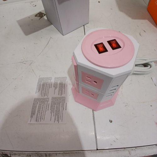 HITRENDS SURGE PROTECTOR WITH 8 AC OUTLETS + 4 USB PORTS - PINK (MODEL: TP-VA4U8S) image 3
