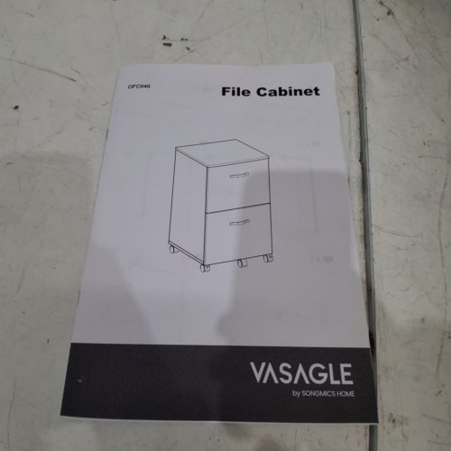 VASAGLE 2-DRAWER OFFICE FILE CABINET - 16.5" X 15.7" X 27.6" - BLACK (MODEL: OFC040BC01) image 2