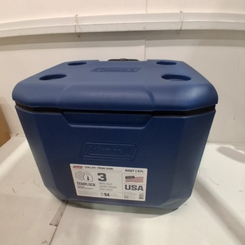 COLEMAN CHILLER COOLER WITH WHEELS - 60QT/57L - DARK BLUE/BLACK (MODEL: 2231508) image 2