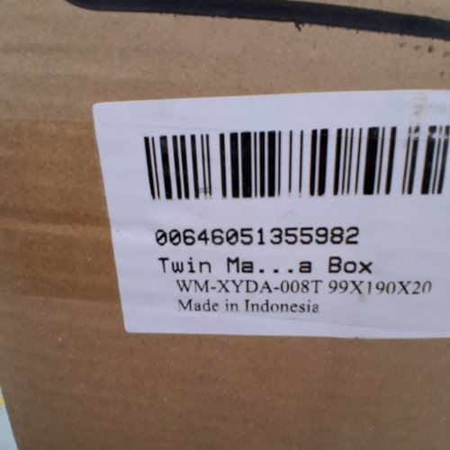 MEMORY FOAM MATTRESS - 8" - TWIN - BLACK/WHITE (MODEL:FG-T8-49) image 3