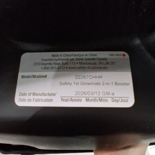 SAFETY 1ST GROWMATE 2-IN-1 BELT-POSITIONING BOOSTER CAR SEAT - 40–100LBS - HEXAGON HORIZON BLACK (MODEL: 22267CHHR) image 2
