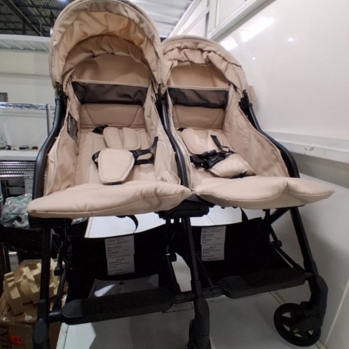 MOMPUSH LITHE X2 EASY FOLD LIGHTWEIGHT SIDE BY SIDE DOUBLE STROLLER WITH RECLINE FOR NEWBORNS AND TODDLERS - KHAKI (MODEL: S3101-ND) image 4