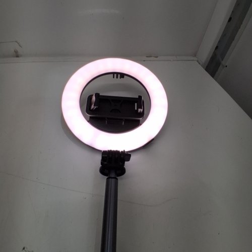 HEYDAY TRIPOD SELFIE STICK WITH RING LIGHT - ADJUSTABLE LED BRIGHTNESS AND LENGTH - 7.7"-30" - BLACK (MODEL: 7229) image 2