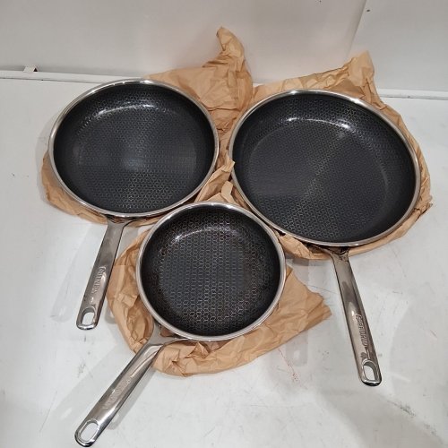 3PC GREENPAN SPECTRA HYBRID CERAMIC NON-STICK SKILLET SET - 8" | 10" | 12" - GREY / BLACK (MODEL: 1901845) image 2