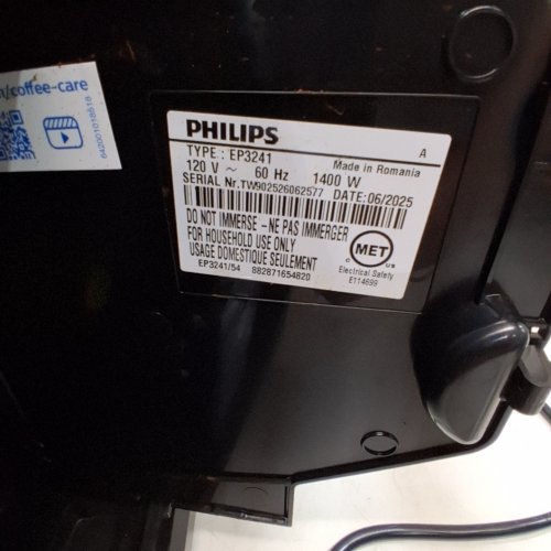 PHILIPS 3200 SERIES LATTEGO FULLY AUTOMATIC ESPRESSO MACHINE WITH BUILT-IN GRINDER & MILK FROTHER - BLACK (MODEL: EP3241/54) image 7