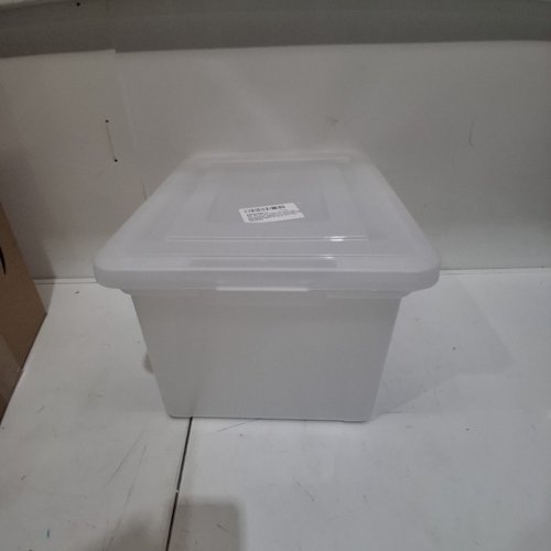 IRIS USA STACKABLE PLASTIC FILE ORGANIZER BOXES WITH SECURE LATCHING LIDS - 33 L - CLEAR (MODEL: FB-21E) image 2