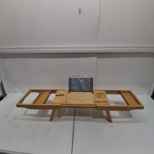 LUXURY BAMBOO BATHTUB CADDY BATH TUB TRAY WITH EXTENDING SIDES - 29.5" - 39.3" - NATURAL image 2