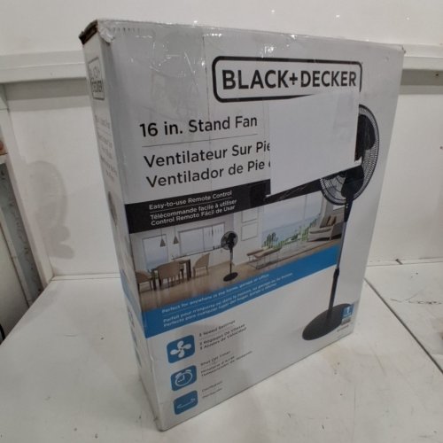 BLACK+DECKER STAND FAN WITH REMOTE- 3 SPEED - 16" - BLACK (MODEL: BFSR16B) image 5