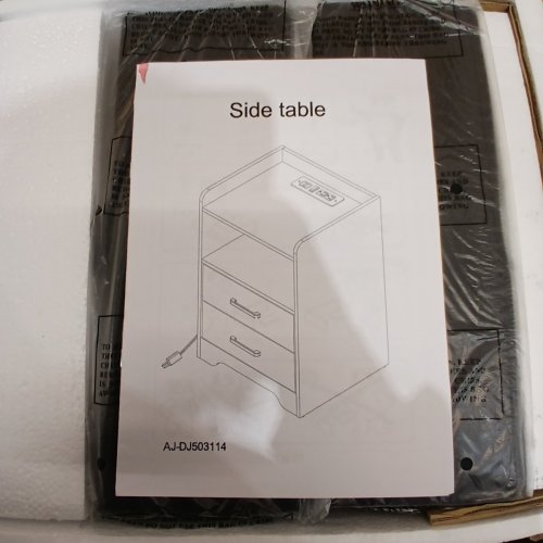 LED BEDSIDE NIGHTSTAND - 22.8" X 15.8" X 13.8" - BLACK (MODEL: AJ-DJ503114) image 6