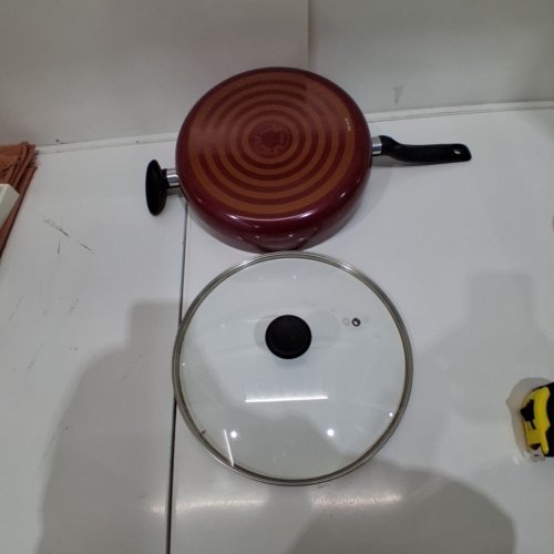 TFAL SIMPLY COOK NONSTICK SAUTE PAN - 5 QT - RED/BLACK image 2