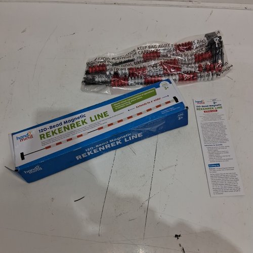 HAND2MIND 120-BEAD MAGNETIC DEMONSTRATION REKENREK LINE - EXTENDS TO 4FT - RED/WHITE image 2