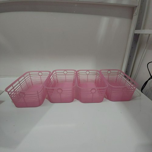 4PK BRIGHTROOM ARIA JELLY DECORATIVE BASKET - 10 1/2" X 6 3/4" X 4 1/4" - PINK image 2