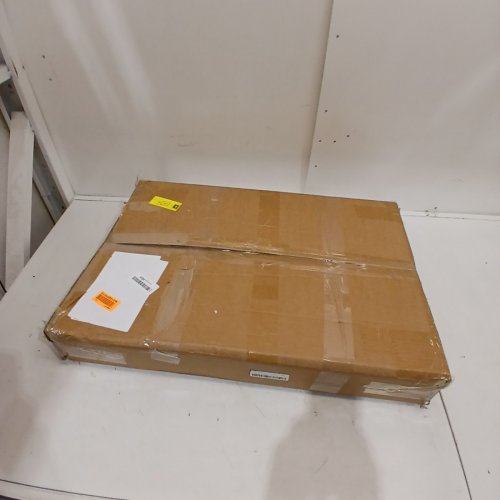 MOBILE C-SHAPE END TABLE WITH METAL FRAME - WHITE, WITH BLACK TABLETOP image 6