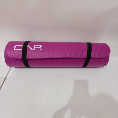 CAP BARBELL HIGH DENSITY EXERCISE YOGA MAT WITH STRAP - 71" X 24" - WINE image 4