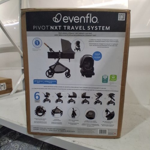 EVENFLO PIVOT NXT TRAVEL SYSTEM WITH LITEMAX NXT INFANT CAR SEAT - MAX WEIGHT 22LBS - SILVERADO GRAY (MODEL: TS101412574C) image 4