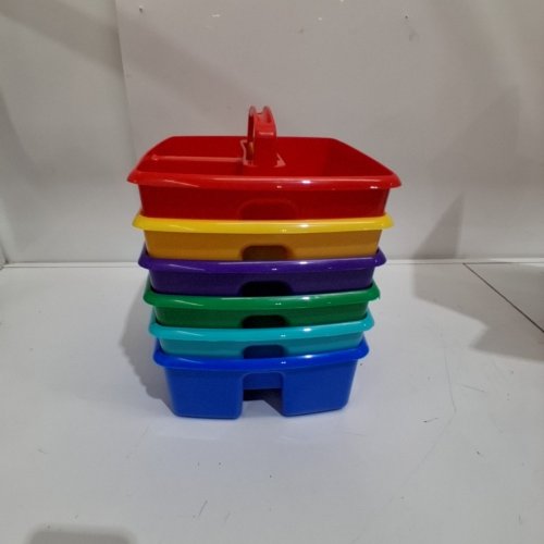 6PK STOREX MULTI-PURPOSE STORAGE CADDY WITH HANDLE - MULTI-COLOUR image 2
