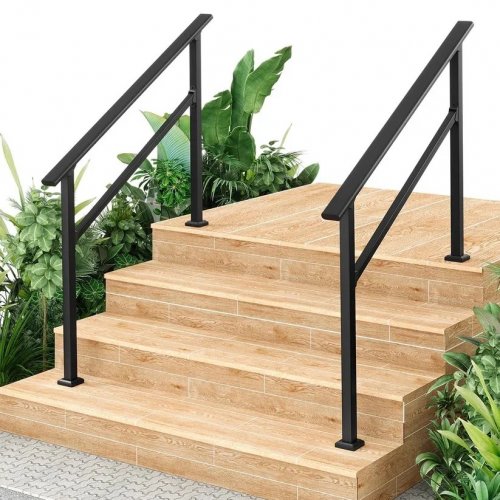 2PK GARVEE OUTDOOR 4-STEP HANDRAIL RAILING KIT - BLACK (MODEL: PHO_11J9MZ98) image 2