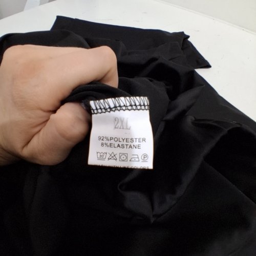 WOMEN'S HIGH WAISTED WIDELEG PANTS - 2XL - BLACK image 3