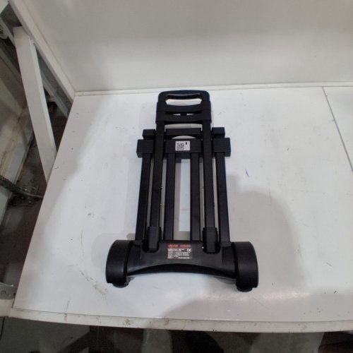 FOLDABLE LUGGAGE CART WITH 4 WHEELS AND LUGGAGE STRAPS - COLLAPSIBLE, PORTABLE, COMPACT, LIGHTWEIGHT AND DURABLE TRAVEL TROLLEY CART - 130LBS LOAD CAPACITY - BLACK METAL BASE (MODEL: ZQ-L013) image 2