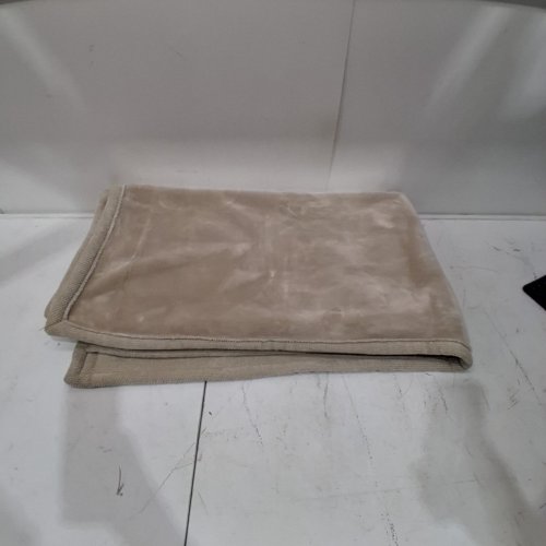 FUZZY THROW BLANKET - 60" X 70" - BEIGE (MODEL: 1901562) image 2