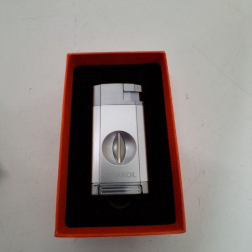 CIGAROL TRIPLE TORCH JET LIGHTER WITH V-CUT - SILVER (MODEL: WLLT-0094-1) image 3
