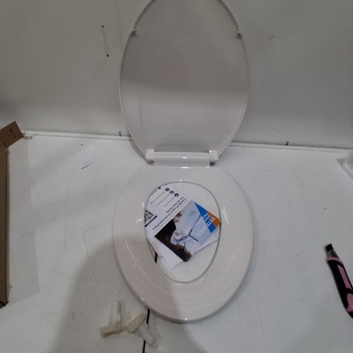 GARVEE ELONGATED SOFT CLOSE EASY CLEAN PLASTIC TOILET SEAT - 19" - WHITE - (MODEL: PHO_11GXK800) image 2