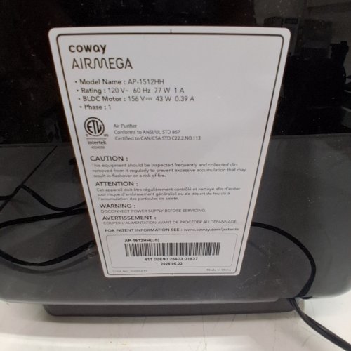 COWAY AIRMEGA MIGHTY AIR PURIFIER - 120 V, 77W, 1.0 A - BLACK (MODEL: AP-1512HH) image 4