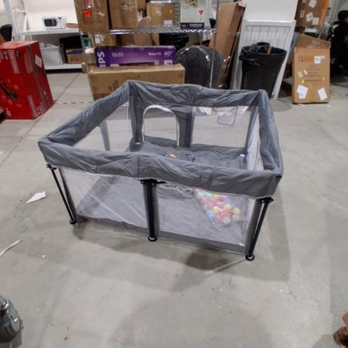 SPRX FOLDABLE PLAYPEN WITH MAT AND PLAY BALLS - 50" X 50" -GREY/ BLUE image 2