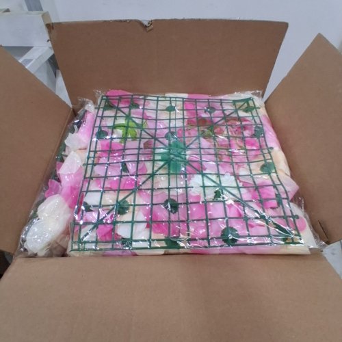 12PC GARVEE ARTIFICIAL SILK FLOWER WALL PANEL BACKDROP - 15" X 15" EACH PANEL - PINK/WHITE - (MODEL: PHK_37M3KR6J) image 3