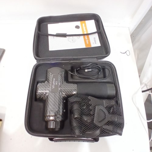 WATTNE MASSAGE DEEP TISSUE PERCUSSION MASSAGE GUN WITH ASSORTED ATTACHMENT HEADS - CARBON (MODEL: W2/RC-MG-010) image 3