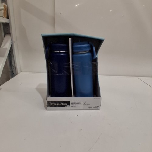 2PK THERMOFLASK LEAKPROOF INSULATED WATER BOTTLES - 24 FL OZ EACH - NAVY AND BLUE (MODEL: 2730866) image 5