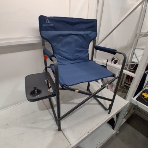 ASCEND PATHFINDER DIRECTORS CHAIR WITH SIDE TABLE - 300LBS MAX - BERING SEA/DRESS BLUE (MODEL: FC-065L / 4551406) image 2