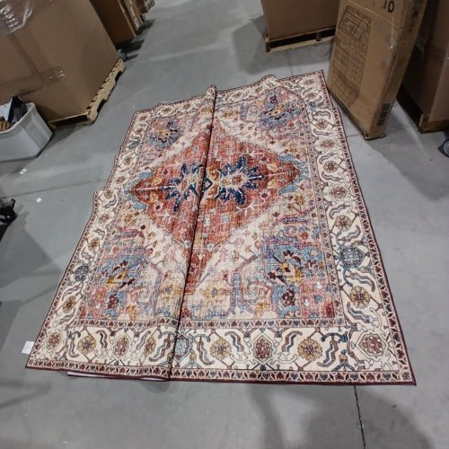BOHO STYLE LARGE AREA RUG - 8FT X 10FT - RED/MULTICOLOR image 2