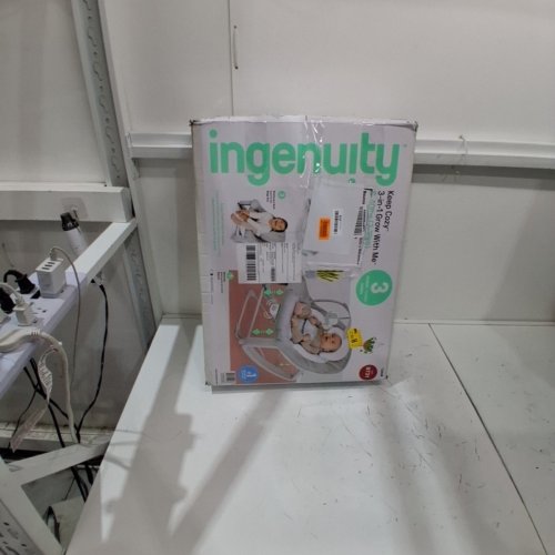 INGENUITY 3-IN-1 KEEP COZY GROW WITH ME VIBRATING BABY BOUNCER, ROCKER & CHAIR - 40LBS CAPACITY - WEAVER THEME GREY/WHITE/GREEN (MODEL: ‎12428) image 3