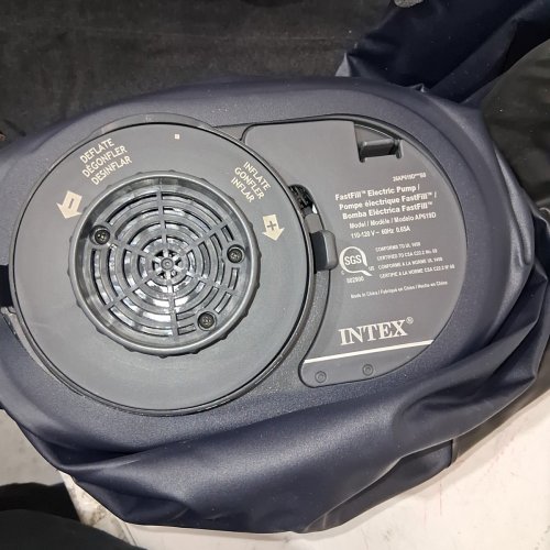 INTEX DURA-BEAM PLUS SELF-INFLATING/DEFLATING AIR MATTRESS WITH BUILT-IN PILLOW & ELECTRIC AIR PUMP - TWIN 16.5" X 39" X 75" - DARK GREY/ BLACK (MODEL: AP619D/64121ED) image 3