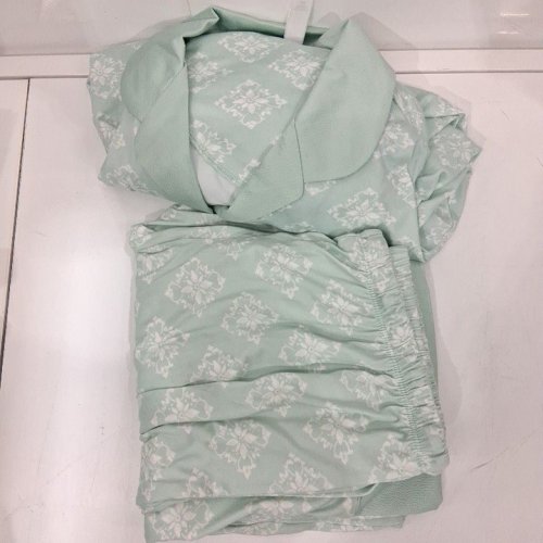 2PC WOMENS FLORA NIKROOZS BUTTON UP PAJAMA SET - SMALL - MINT GREEN / FLORAL (STYLE: 1969563) image 2