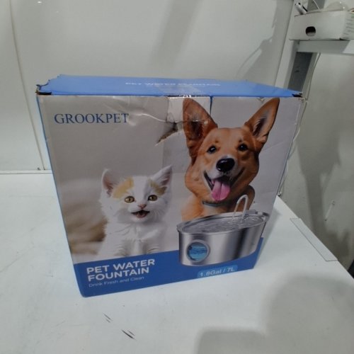 GROOKPET STAINLESS STEEL PET WATER DRINKING FOUNTAIN - 7L - SILVER - (MODEL: S13) image 5