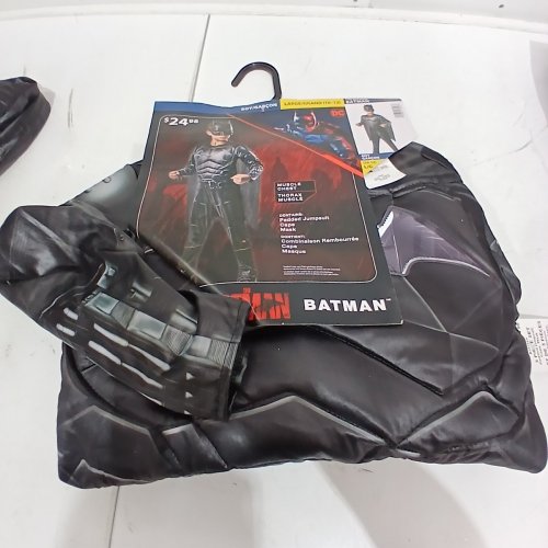 3PC BOY RUBIES BATMAN COSTUME - LARGE 10-12 - BLACK image 2