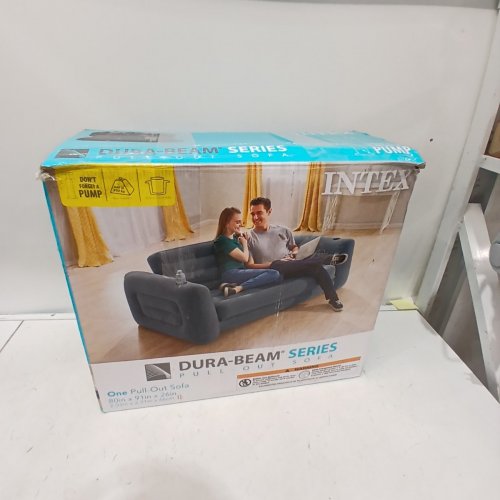 INTEX DURA-BEAM SERIES INFLATABLE PULL-OUT SOFA *NO PUMP* - 80" X 91" X 26" - 440LBS CAPACITY - GREY (MODEL: 66552EP) image 6