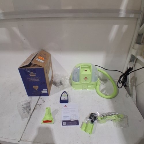 BISSELL LITTLE GREEN MINI CORDED PORTABLE CARPET AND UPHOLSTERY DEEP CLEANER WITH SELF-CLEANING TOUGH STAIN TOOL, HYDRORINSE TOOL (MODEL:4075B) image 4