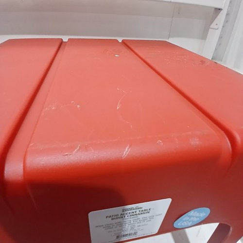ROOM ESSENTIALS STACKABLE PATIO ACCENT TABLE - 17.9" X 18.9" X 18.9" - RED image 4