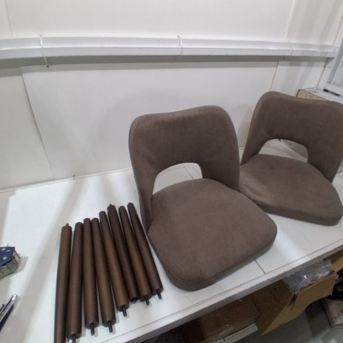 2PK MODERN UPHOLSTERED CHAIR - BROWN image 2