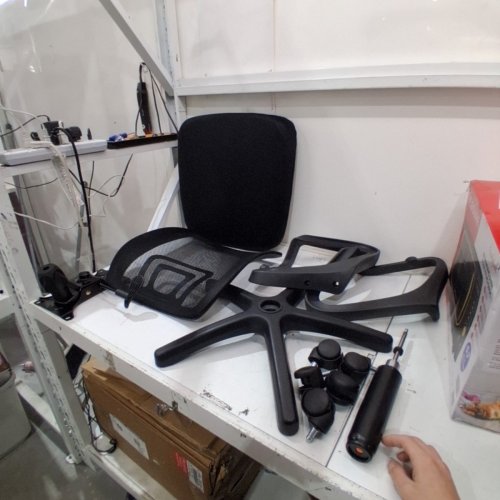 ERGONOMIC OFFICE CHAIR WITH FABRIC MESH MID-BACK - BLACK image 2
