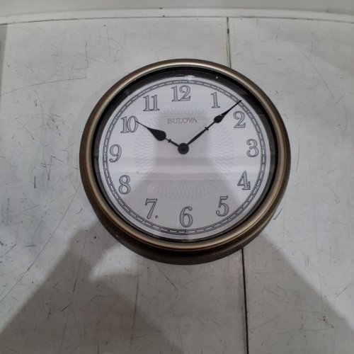 BULOVA LIGHT TIME WALL CLOCK - 14" DIA X 3" D - CHAMPAGNE (STYLE: C4826) image 3